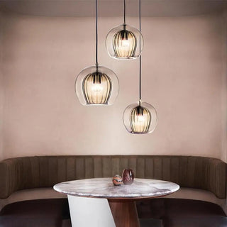 ZOWALA - Modern Dining Room Clear Glass Globe Pendant Light Image - 1