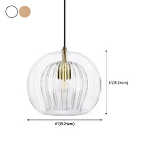 ZOWALA - Modern Dining Room Clear Glass Globe Pendant Light #size