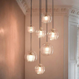 ZOWALA - Modern Dining Room Clear Glass Globe Pendant Light Image - 2
