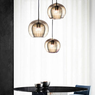 ZOWALA - Modern Dining Room Clear Glass Globe Pendant Light Image - 5