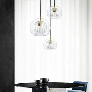 ZOWALA - Modern Dining Room Clear Glass Globe Pendant Light Image - 6