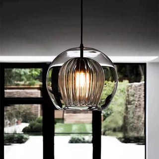 ZOWALA - Modern Dining Room Clear Glass Globe Pendant Light Image - 7
