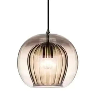 ZOWALA - Modern Dining Room Clear Glass Globe Pendant Light Image - 8