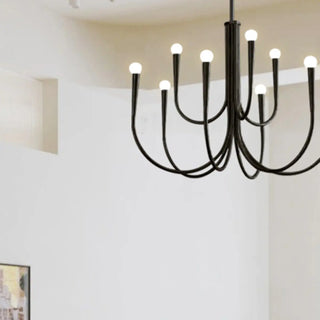 ZOWALA - Modern Black Curved Arms Chandelier Adjustable Height Image - 12