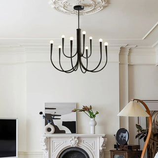 ZOWALA - Modern Black Curved Arms Chandelier Adjustable Height Image - 13