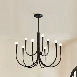 ZOWALA - Modern Black Curved Arms Chandelier Adjustable Height Image - 14