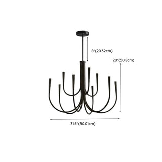 ZOWALA - Modern Black Curved Arms Chandelier Adjustable Height Image - 16