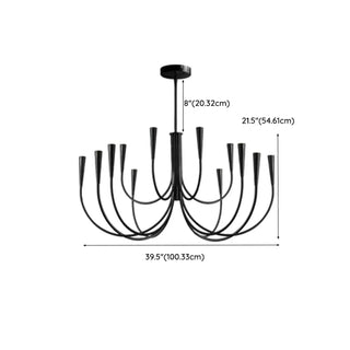 ZOWALA - Modern Black Curved Arms Chandelier Adjustable Height Image - 17
