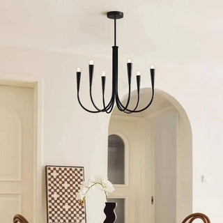 ZOWALA - Modern Black Curved Arms Chandelier Adjustable Height Image - 3