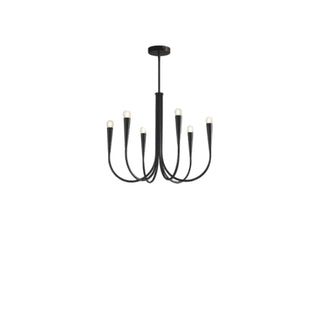 ZOWALA - Modern Black Curved Arms Chandelier Adjustable Height Image - 5