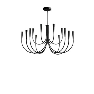 ZOWALA - Modern Black Curved Arms Chandelier Adjustable Height Image - 7