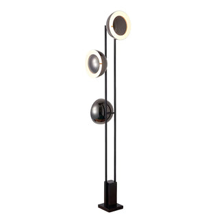 3-Light Modern Dome Black Metal LED Floor Lamp Zawala Image - 10
