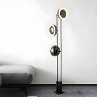 3-Light Modern Dome Black Metal LED Floor Lamp Zawala Image - 6