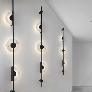 Modern Black Orb Vertical LED Wall Sconce Light Zawala Image - 1