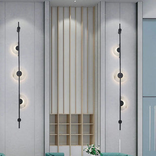 Modern Black Orb Vertical LED Wall Sconce Light Zawala Image - 2