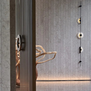 Modern Black Orb Vertical LED Wall Sconce Light Zawala Image - 4
