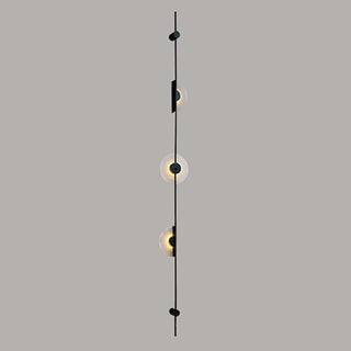 Modern Black Orb Vertical LED Wall Sconce Light Zawala Image - 5