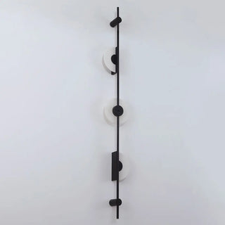 Modern Black Orb Vertical LED Wall Sconce Light Zawala Image - 6