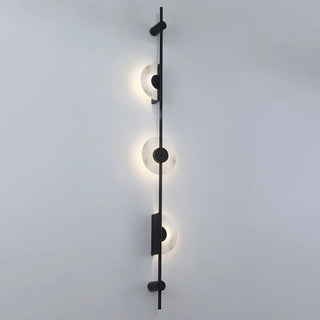 Modern Black Orb Vertical LED Wall Sconce Light Zawala Image - 7