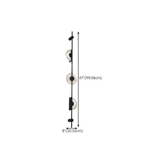 Modern Black Orb Vertical LED Wall Sconce Light Zawala #size