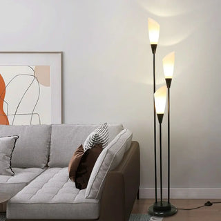 Sleek 3-Light Black Column Metal Modern Floor Lamp Zawala Image - 1