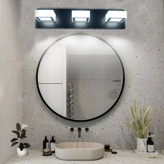 3-Light Rotatable Modern Square LED Black Vanity Light Zawala Image - 1