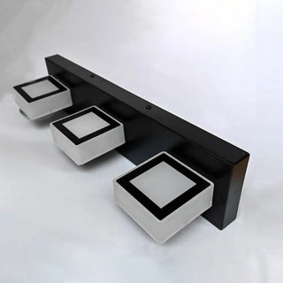 3-Light Rotatable Modern Square LED Black Vanity Light Zawala Image - 12