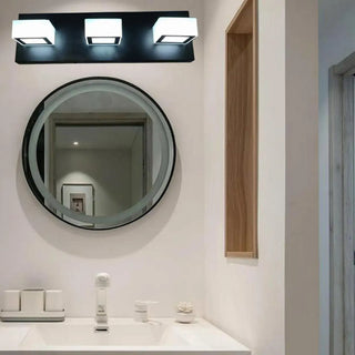 3-Light Rotatable Modern Square LED Black Vanity Light Zawala Image - 2