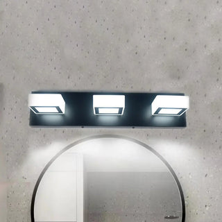 3-Light Rotatable Modern Square LED Black Vanity Light Zawala Image - 3