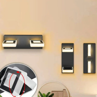 3-Light Rotatable Modern Square LED Black Vanity Light Zawala Image - 4