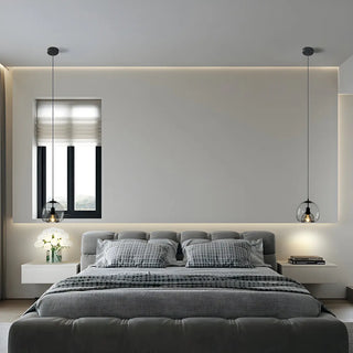 ZOWALA - Modern Dining Room Clear Smoky Glass Globe Pendant Light Image - 4
