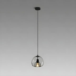 ZOWALA - Modern Dining Room Clear Smoky Glass Globe Pendant Light Image - 6