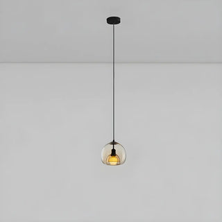 ZOWALA - Modern Dining Room Clear Smoky Glass Globe Pendant Light Image - 7