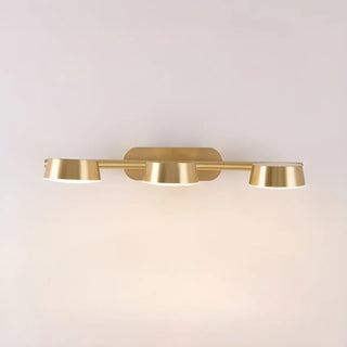 3-Light Brass Bowl Metal LED Bathroom Vanity Light Zawala Image - 3