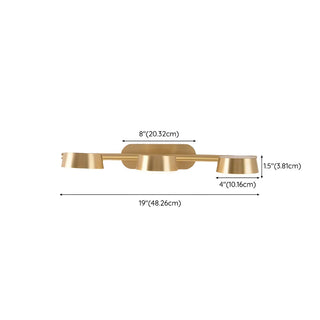 3-Light Brass Bowl Metal LED Bathroom Vanity Light Zawala #size