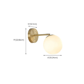 3-Light Modern Spherical Glass Vanity Light Fixture Zowala #size