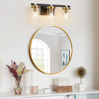 3-Light Modern Cylinder Glass Vanity Light Fixture Zawala Image - 1