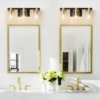 3-Light Modern Cylinder Glass Vanity Light Fixture Zawala Image - 2