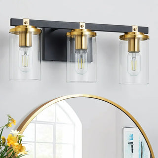 3-Light Modern Cylinder Glass Vanity Light Fixture Zawala Image - 3