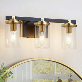 3-Light Modern Cylinder Glass Vanity Light Fixture Zawala Image - 4