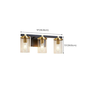 3-Light Modern Cylinder Glass Vanity Light Fixture Zawala #size