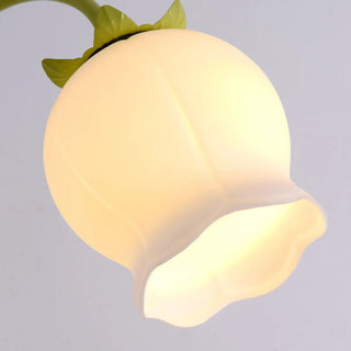 3-Light Floral Green Stand Modern Metal Floor Lamp Zawala Image - 6