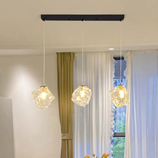 ZOWALA - Modern Geometric Clear Glass Round Dining Room Pendant Light Image - 10