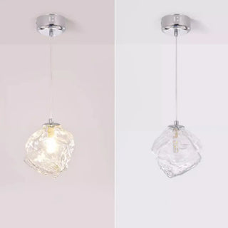 ZOWALA - Modern Geometric Clear Glass Round Dining Room Pendant Light Image - 11