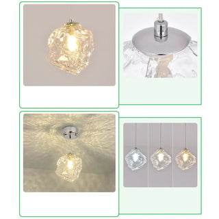 ZOWALA - Modern Geometric Clear Glass Round Dining Room Pendant Light Image - 12