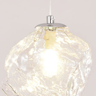 ZOWALA - Modern Geometric Clear Glass Round Dining Room Pendant Light Image - 13
