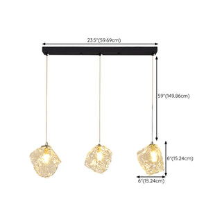 ZOWALA - Modern Geometric Clear Glass Round Dining Room Pendant Light Image - 17