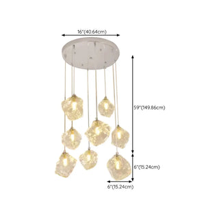 ZOWALA - Modern Geometric Clear Glass Round Dining Room Pendant Light Image - 19