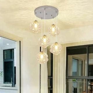 ZOWALA - Modern Geometric Clear Glass Round Dining Room Pendant Light Image - 2