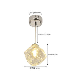 ZOWALA - Modern Geometric Clear Glass Round Dining Room Pendant Light Image - 20